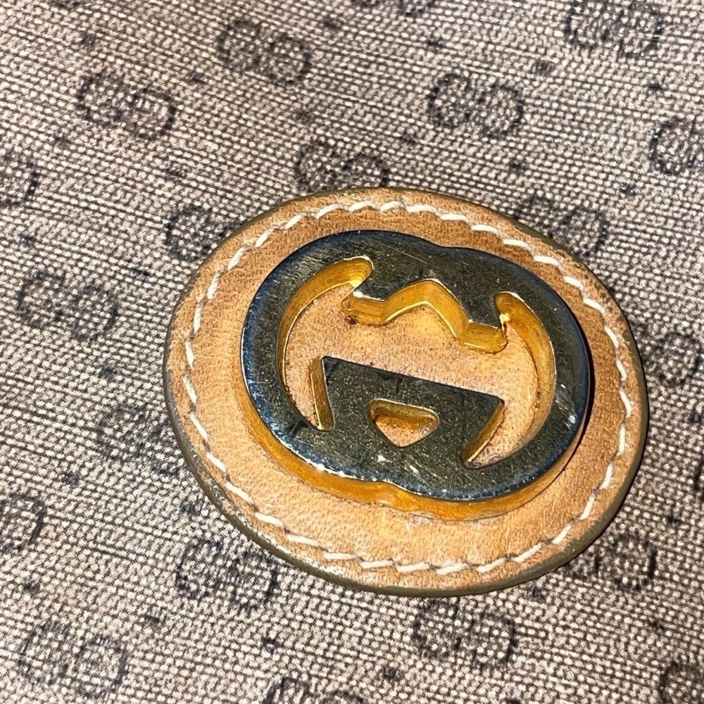 GUCCI Micro GG Supreme Web Sherry Line Hand Bag PVC Leather Beige​​​​​​​​​​​​ - Picture 11 of 16